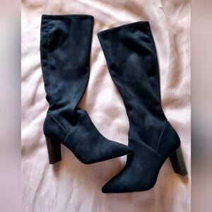 BODEN BLACK SUEDE KNEE-HIGH BOOTS